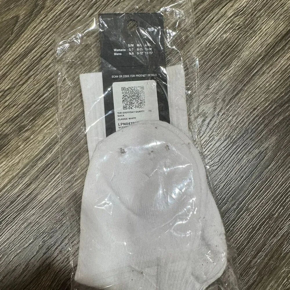 Fabletics the everyday quarter crew socks classic white l/xl
